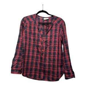 Plaid Button Down Shirt - Red and Black
